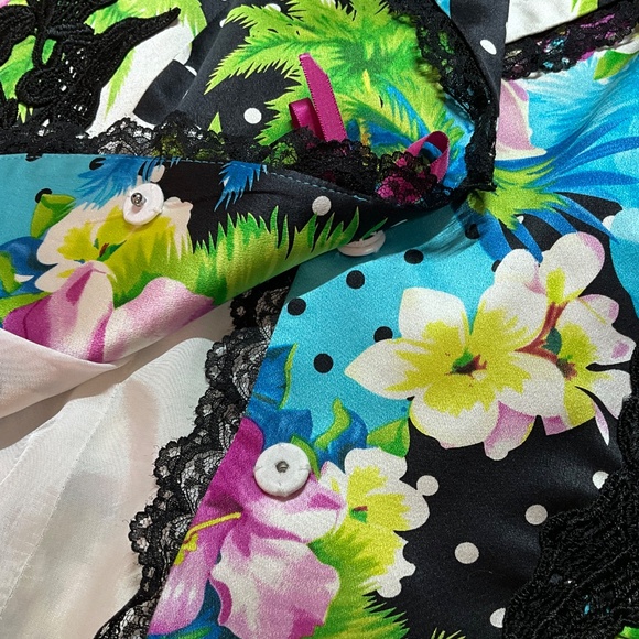 ALBERTO MAKALI 100% Silk Fully Lined Blazer Lace Trim Crochet Appliqué Sz 4 - Picture 9 of 13